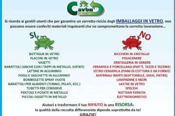 Corretta raccolta differenziata VETRO
