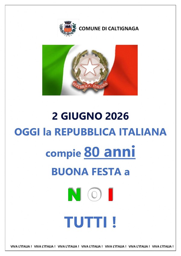 Tricolore e ripresa del testo in descrizione